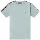 Fred Perry Authentic Men's Taped Ringer T-Shirt in Silver Blue/Black