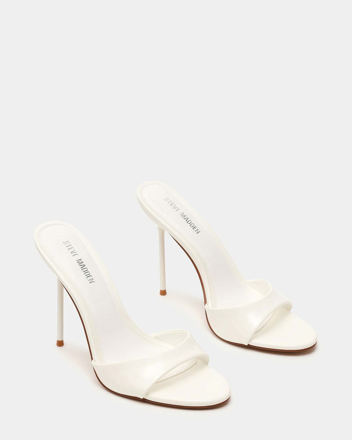 Steve Madden Davina Heels in White Patent