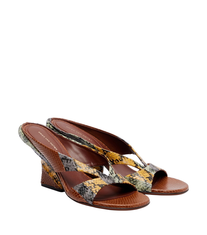Photo: Dries Van Noten Snake-effect leather mules
