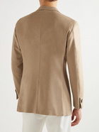 Saman Amel - Slim-Fit Double-Breasted Camel Hair Blazer - Brown