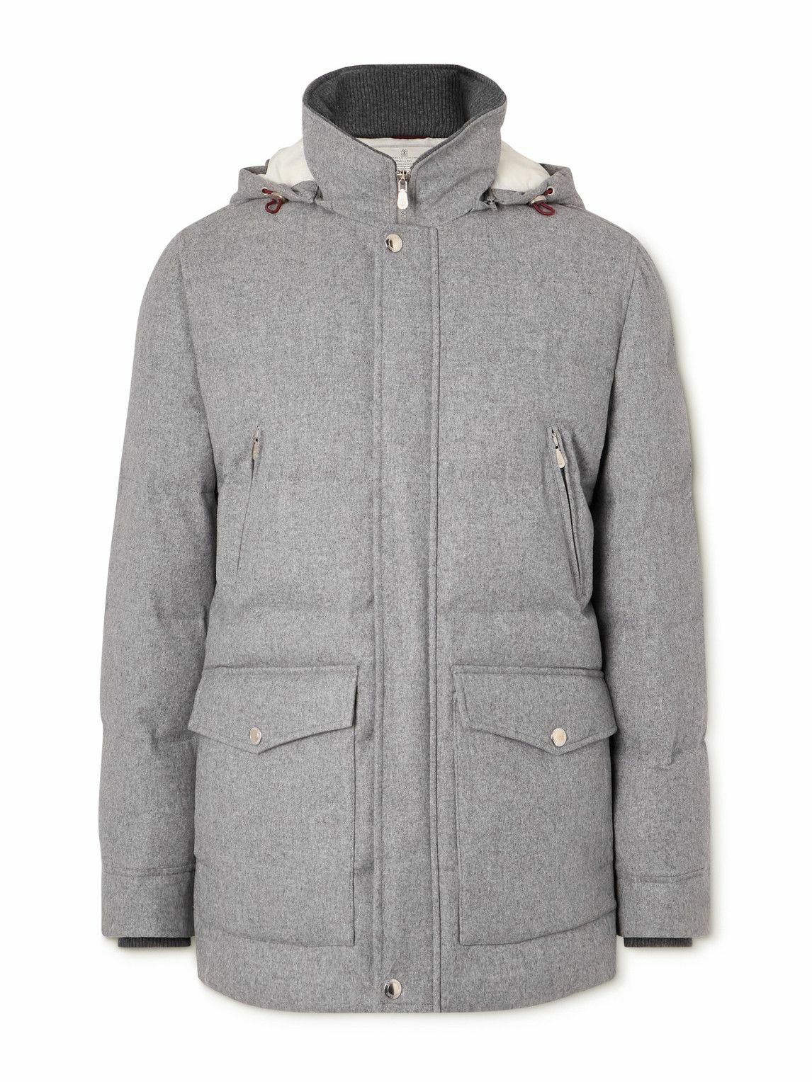 Brunello Cucinelli - Wool Hooded Down Parka - Brown Brunello