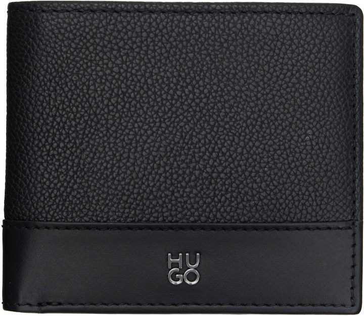 Photo: Hugo Black Stacked-Logo Leather Wallet