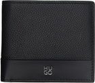 Hugo Black Stacked-Logo Leather Wallet