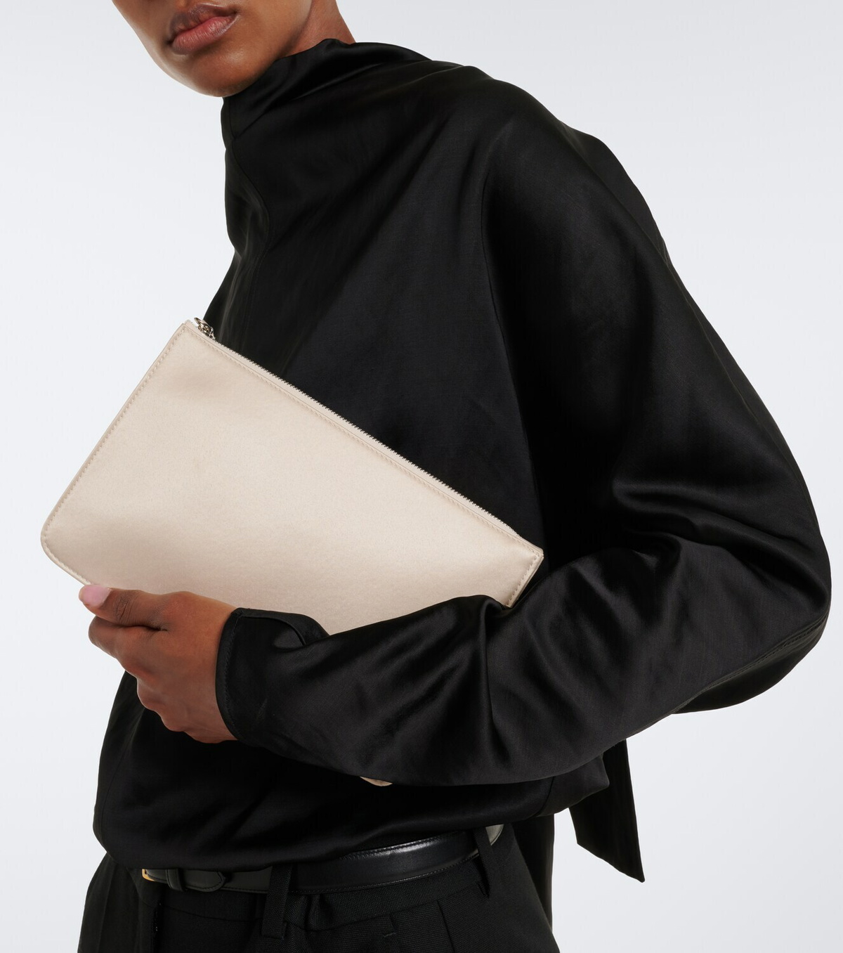 Toteme Threefold satin clutch