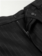 SAINT LAURENT - Straight-Leg Pleated Pinstriped Wool and Silk-Blend Suit Trousers - Black