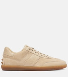 Tod's Leather-trimmed suede sneakers