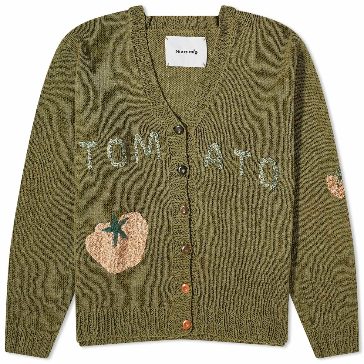Story mfg. Men's Tomatos Twinsun Cardigan in Olive Toms Story mfg. Men's Tomatos Twinsun Cardigan in Olive Toms