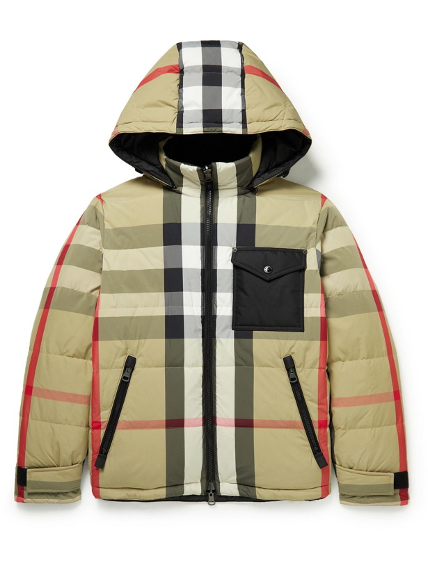 Photo: Burberry - Reversible Checked Quilted Shell Hooded Down Jacket - Brown