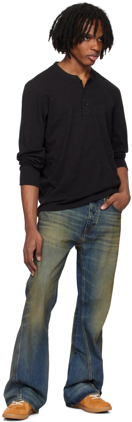 rag & bone Black Classic Flame Henley