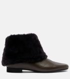 Toteme Shearling-lined leather ankle boots