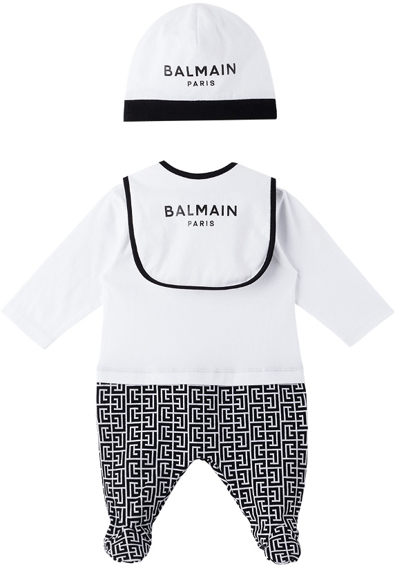Photo: Balmain Baby Black & White Three-Piece Set