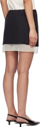 Kijun Black Sheer Layered Miniskirt