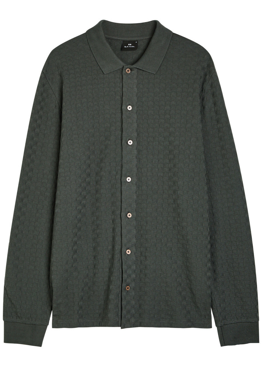 PS Paul Smith Textured Cotton Cardigan Grey