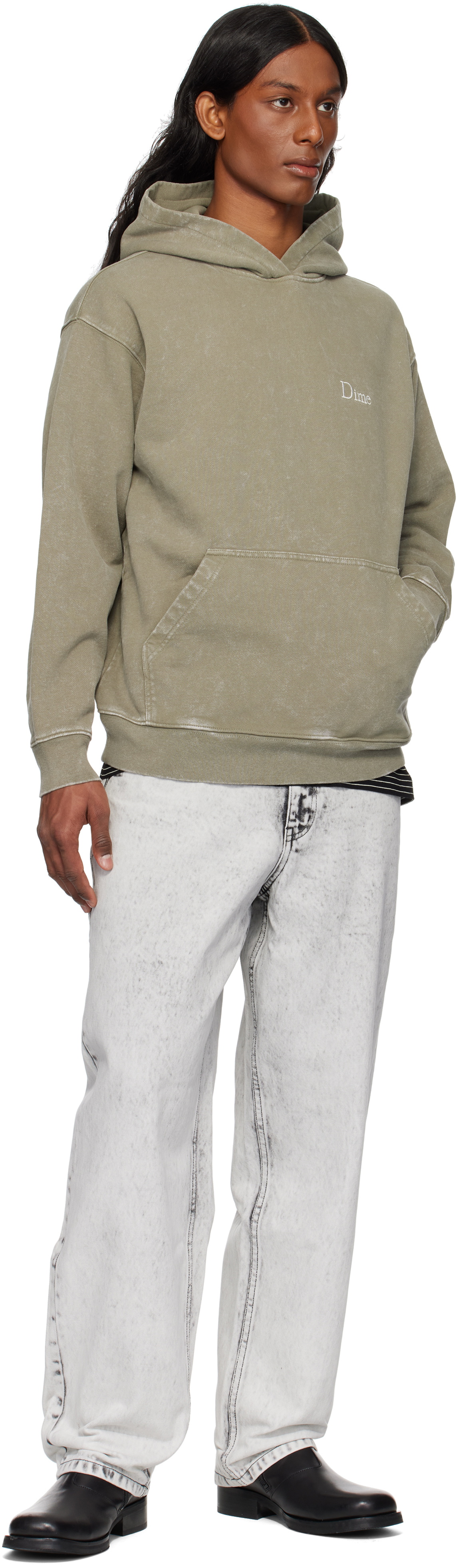 Dime White Classic Baggy Jeans