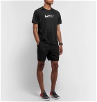 Nike Running - Miler Flash Logo-Print Dri-FIT and Mesh T-Shirt - Black