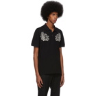 Alexander McQueen Black Embroidered Skulls Polo