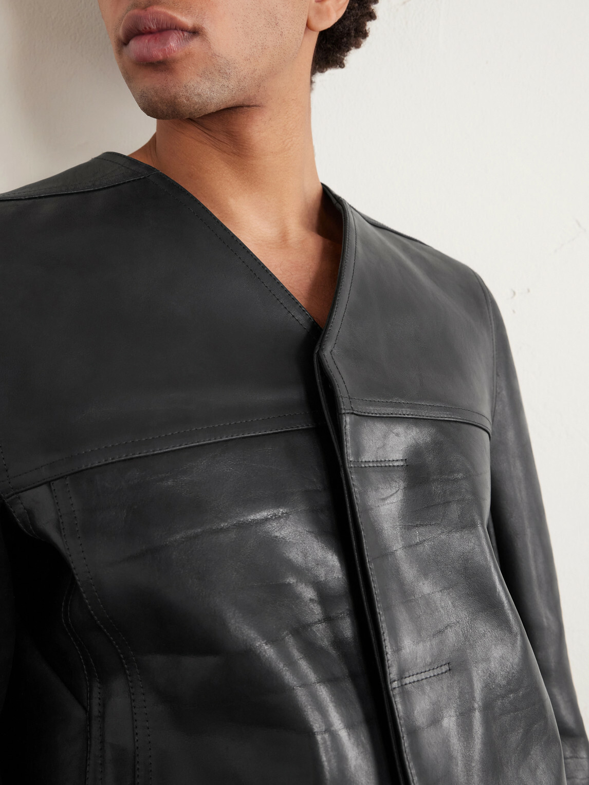 Rick Owens - Temple Work Leather Jacket - Black Rick Owens