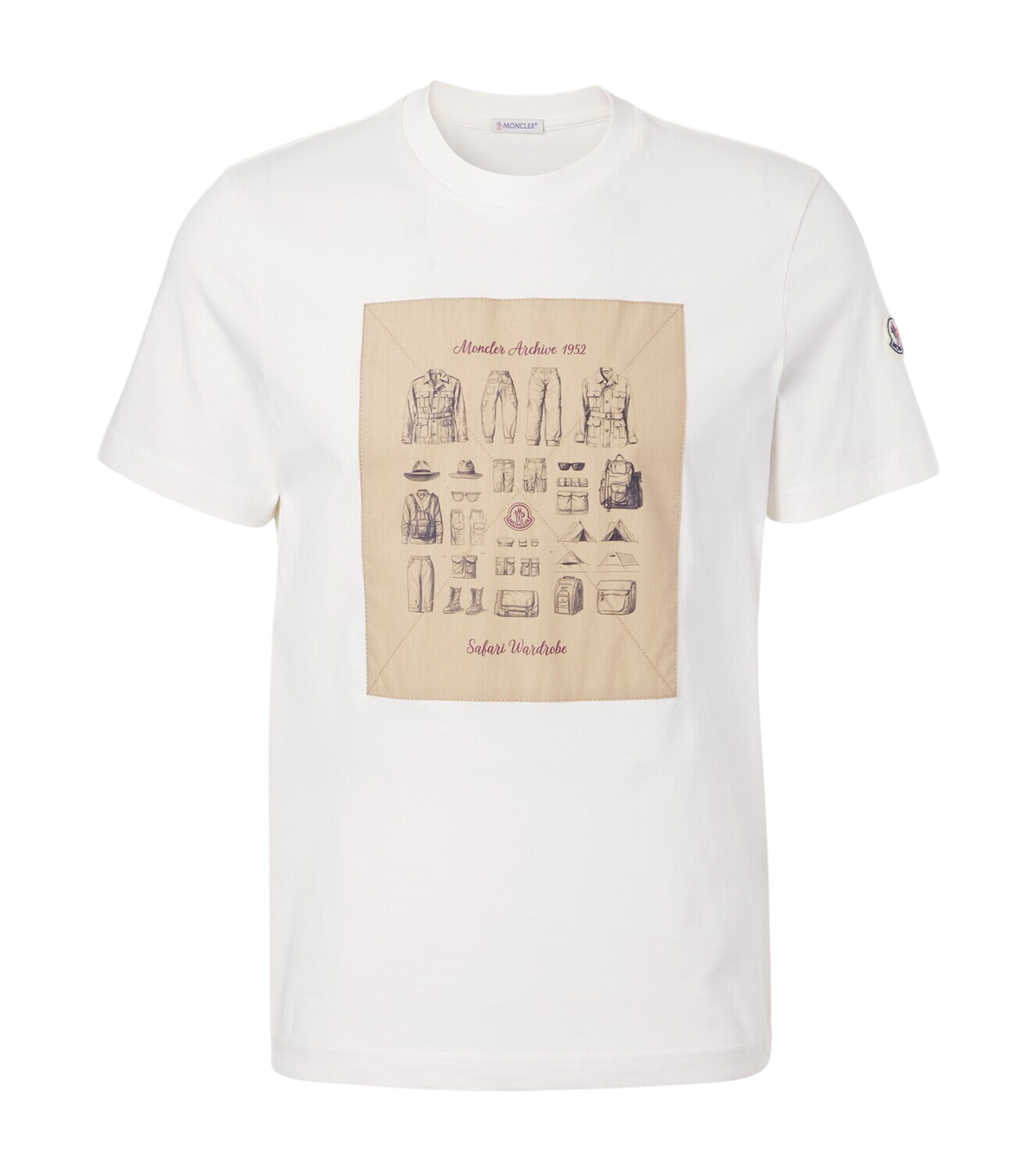 Moncler Men's Genius x HYKE Long Sleeve Logo T-Shirt in White Moncler