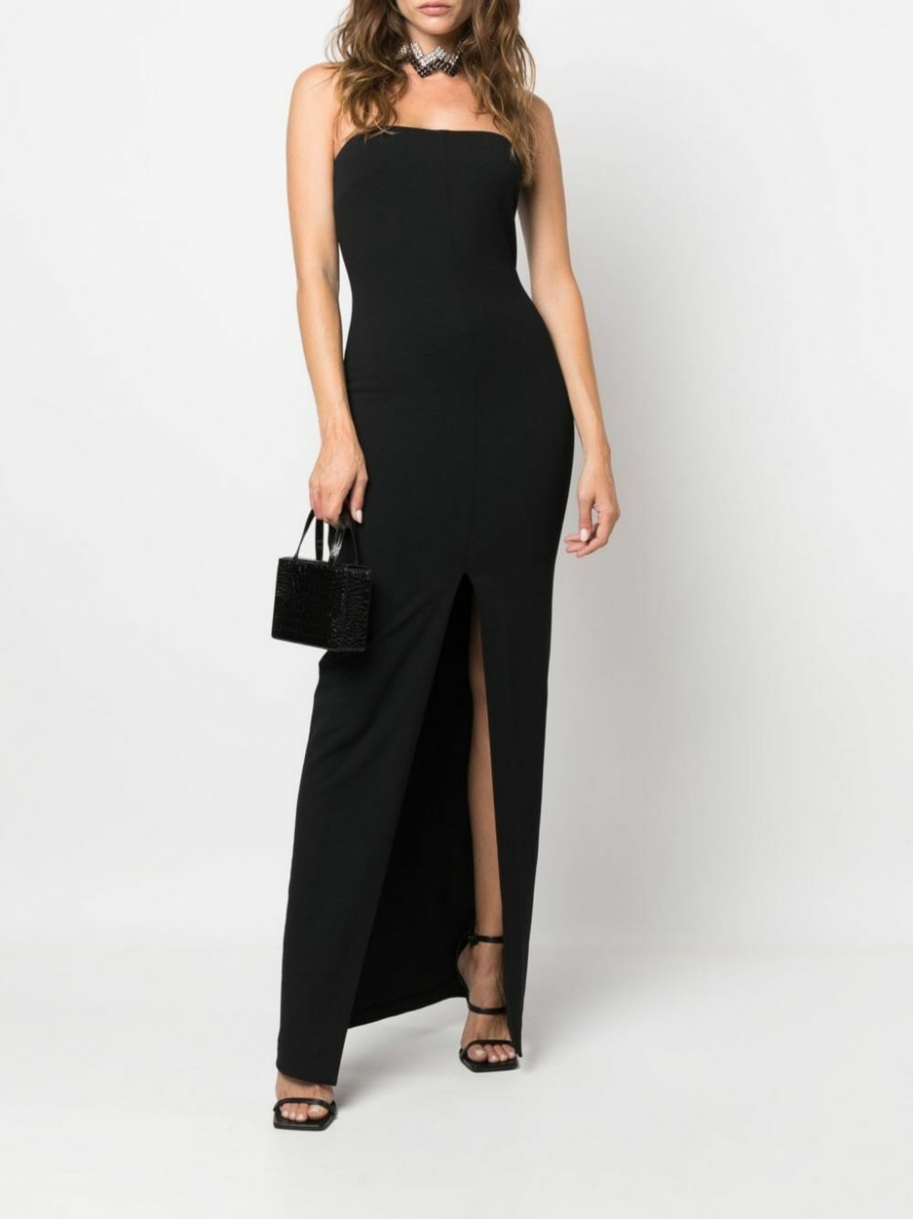 Solace London Black Bandeau Maxi Dress Solace London