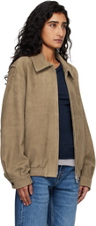 TONYWACK Tan Goat Suede Relaxed Bomber Jacket