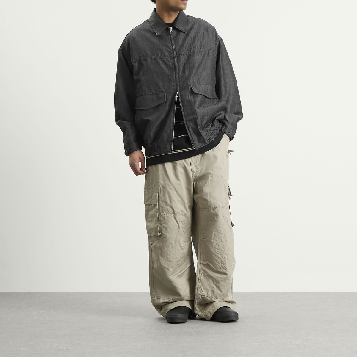 Comme des Garçons Homme Men's Wool Blend Bomber Jacket in Black