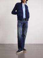 TOM FORD - Contrast-Tipped Lyocell-Piqué Polo Shirt - Blue