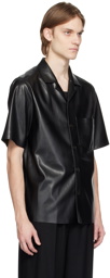 Nanushka Black BODIL Vegan-Leather Shirt