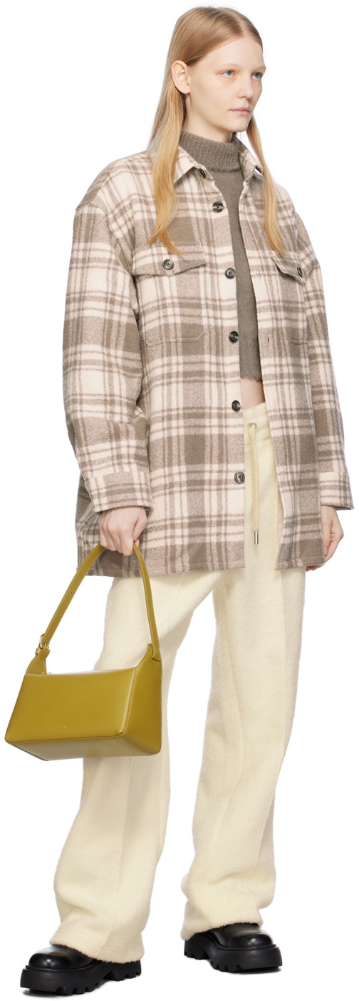 AMI Alexandre Mattiussi Off-White & Taupe Checked Jacket