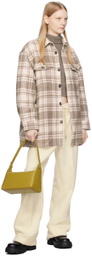 AMI Alexandre Mattiussi Off-White & Taupe Checked Jacket