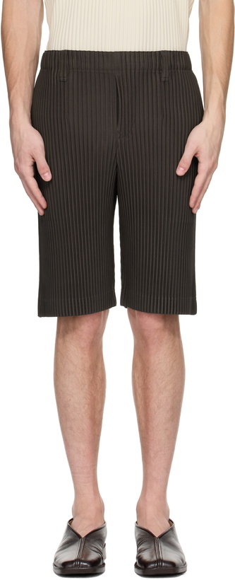 Photo: HOMME PLISSÉ ISSEY MIYAKE Brown Tailored Pleats 2 Shorts
