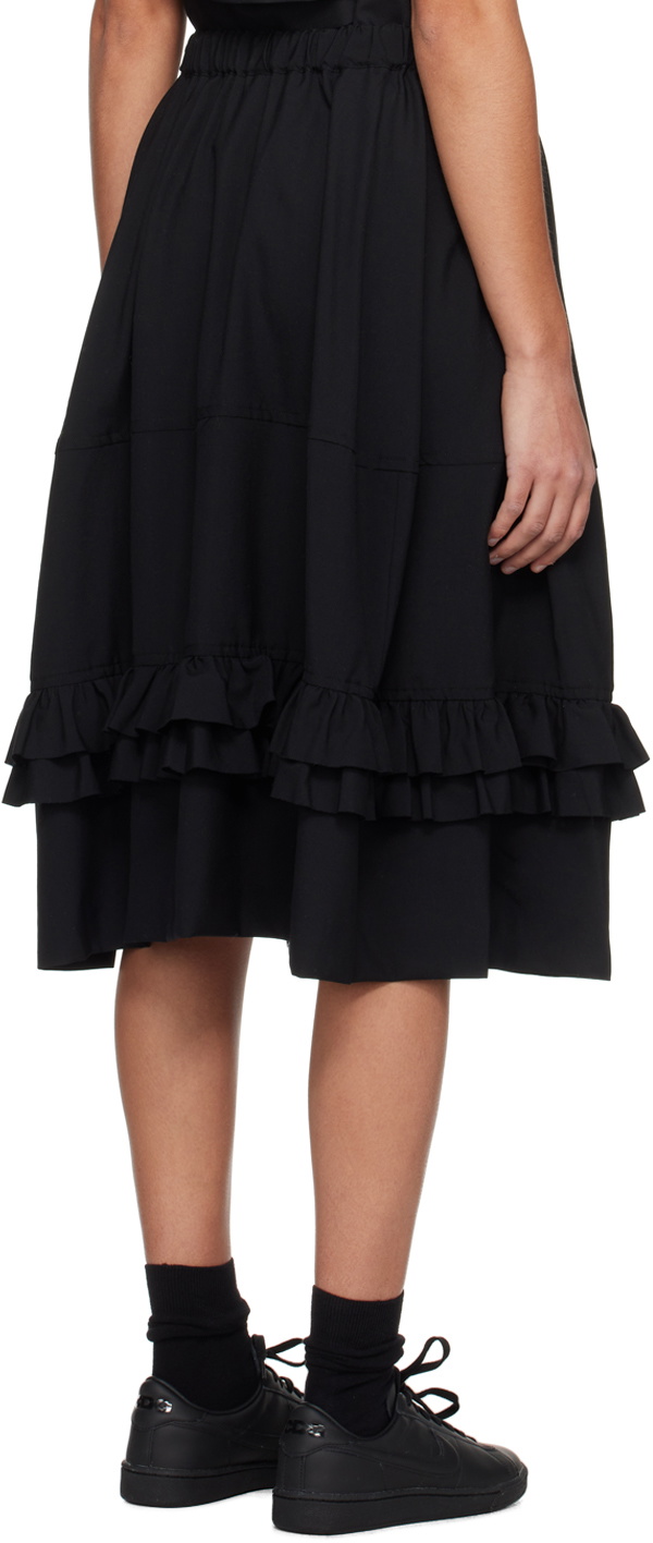 Black Comme des Garçons Black Ruffle Midi Skirt