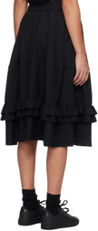 Black Comme des Garçons Black Ruffle Midi Skirt