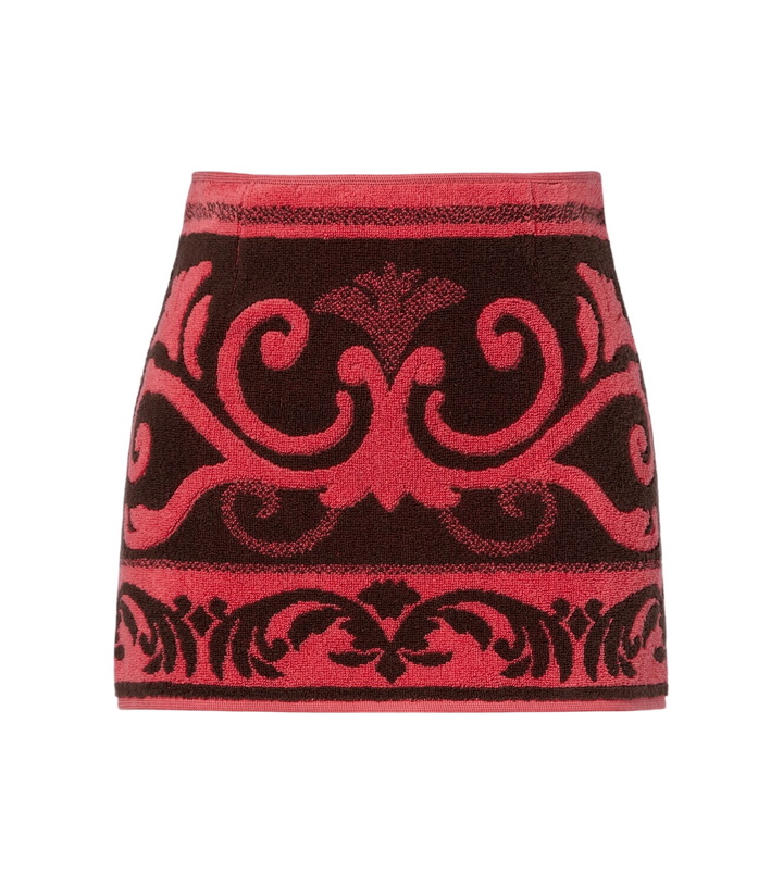 Photo: Valentino Cotton terry jacquard miniskirt