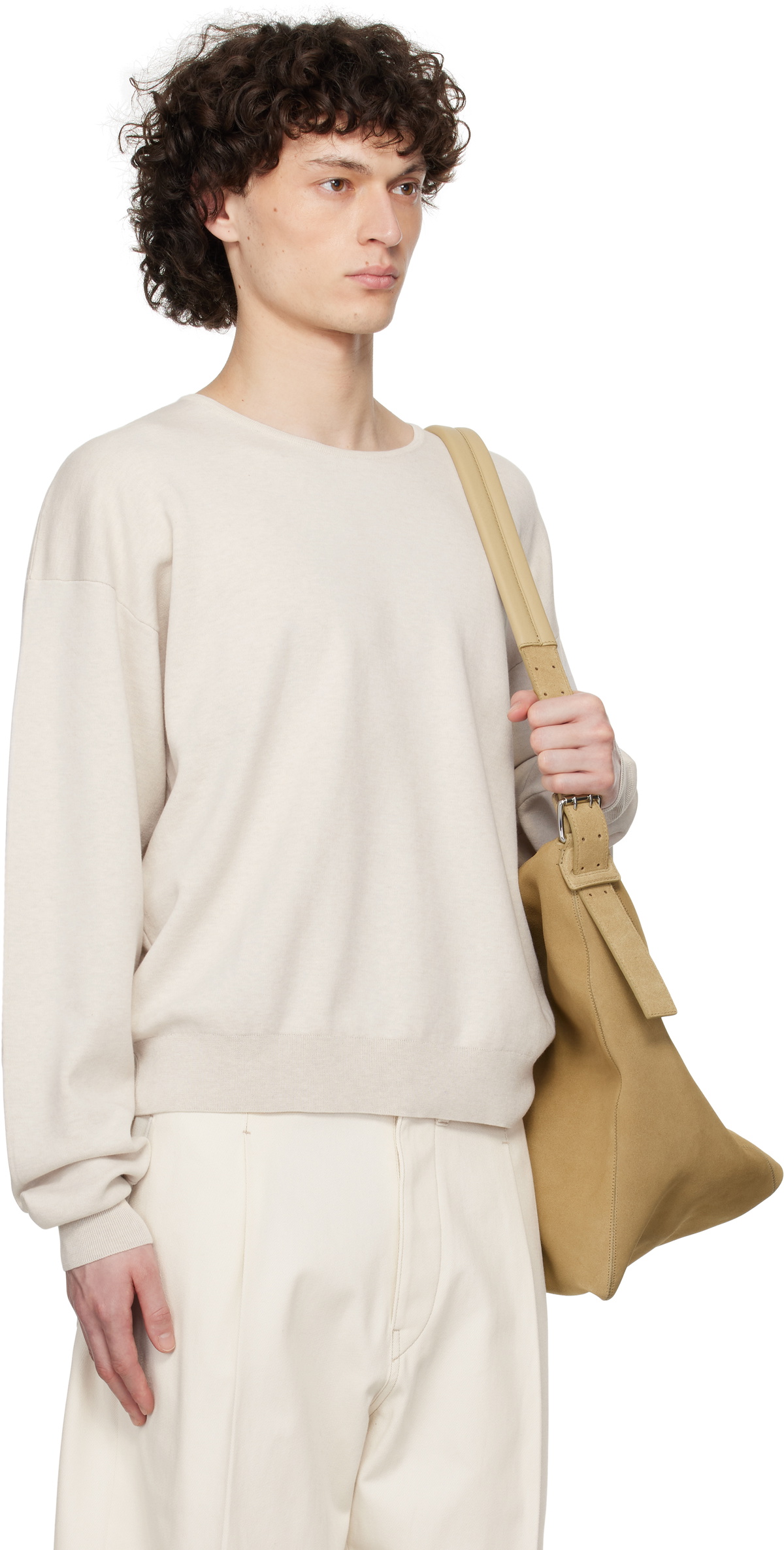 LEMAIRE Off-White Rib Long Sleeve Sweatshirt Lemaire LEMAIRE Off-White Rib Long Sleeve Sweatshirt Lemaire