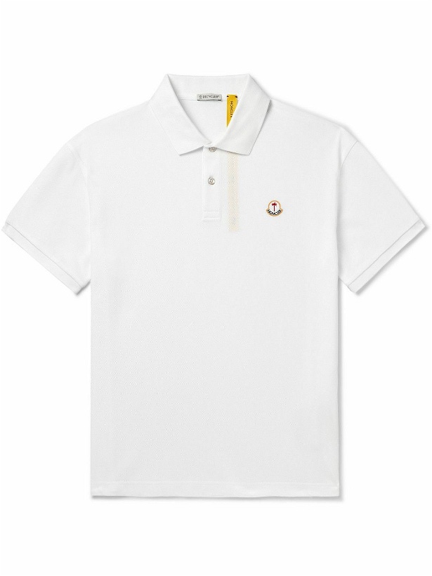 Photo: Moncler Genius - Palm Angels Logo-Embroidered Cotton-Piqué Polo Shirt - White