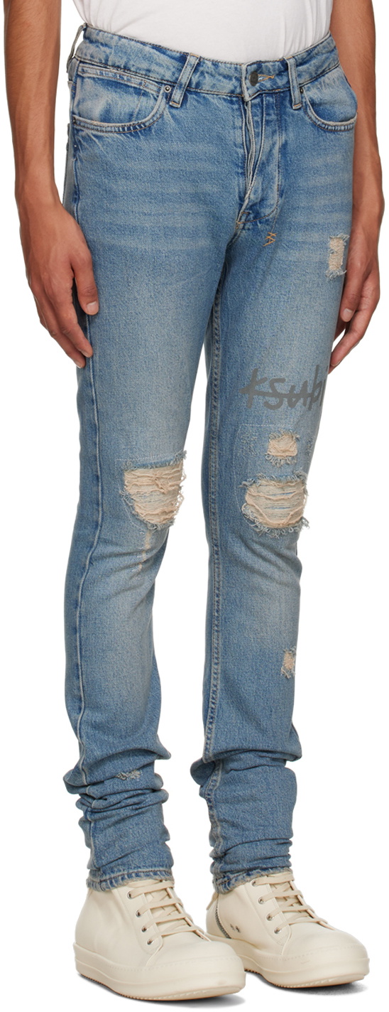 Ksubi Blue Van Wrinkle Heritage Repair Jeans Ksubi