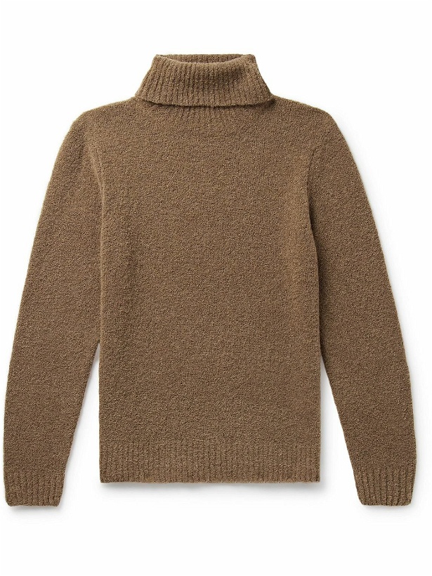 Photo: Canali - Slim-Fit Wool-Blend Bouclé Rollneck Sweater - Brown