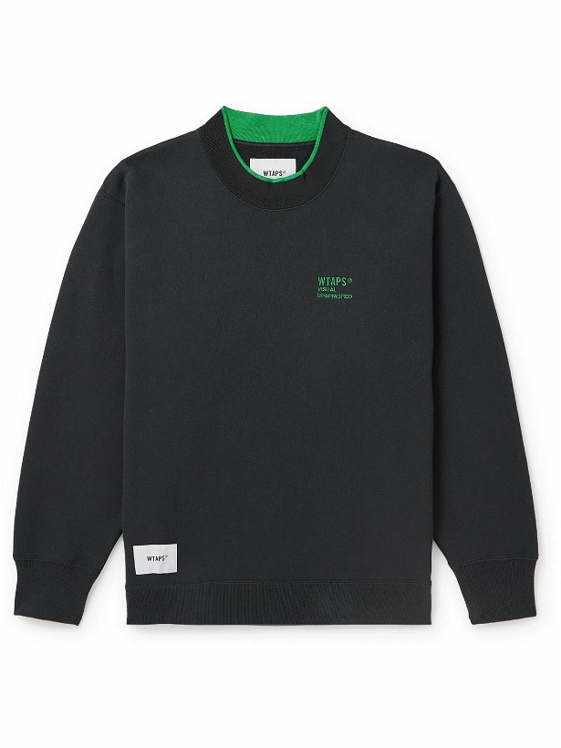 Photo: WTAPS - Logo-Embroidered Cotton-Jersey Sweatshirt - Black