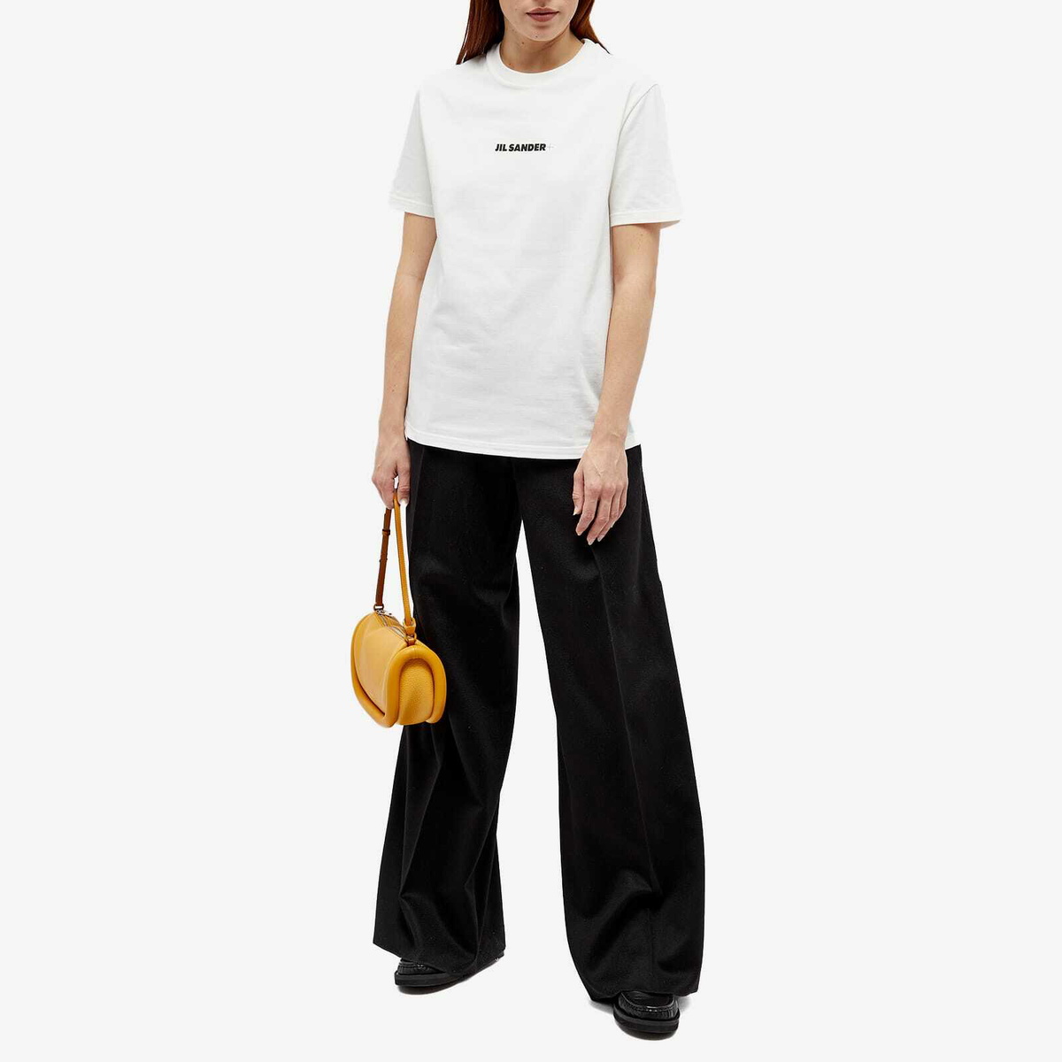 Jil Sander Women's Plus T-Shirt With Front Logo in Porcelain