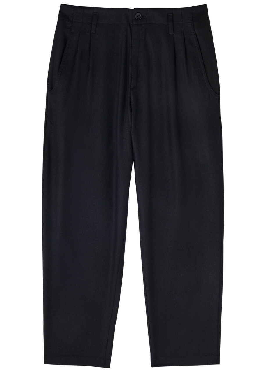Ymc Collins Straight-leg Wool-blend Trousers Navy