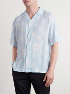 McQueen - Printed Crepe de Chine Shirt - Blue