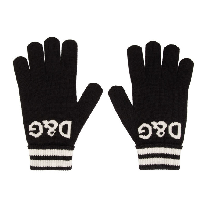 Rose-print jersey gloves with DG logo main image 1