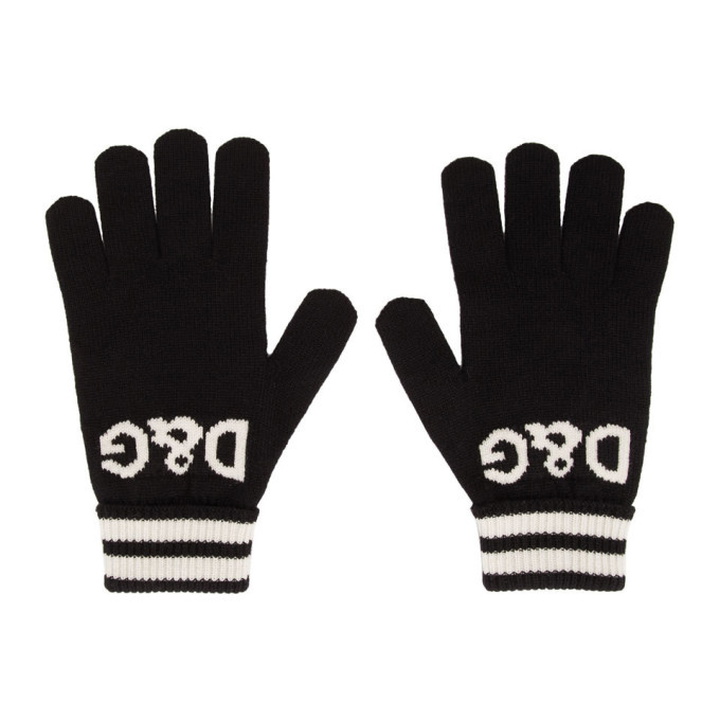 Photo: Dolce and Gabbana Black Cashmere DG Gloves