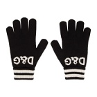 Dolce and Gabbana Black Cashmere DG Gloves