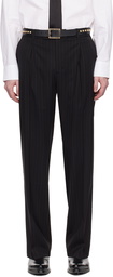 Ernest W. Baker Black Pinstripe Trousers