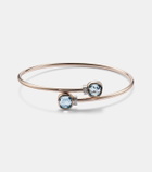 Pomellato Nudo 18kt white gold bangle with diamonds and topaz