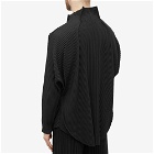 Homme Plissé Issey Miyake Men's Layered Pleated Long Sleeve Top in Darkness Brown