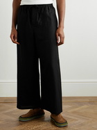 LOEWE - Paula's Ibiza Wide-Leg Cropped Woven Drawstring Trousers - Black