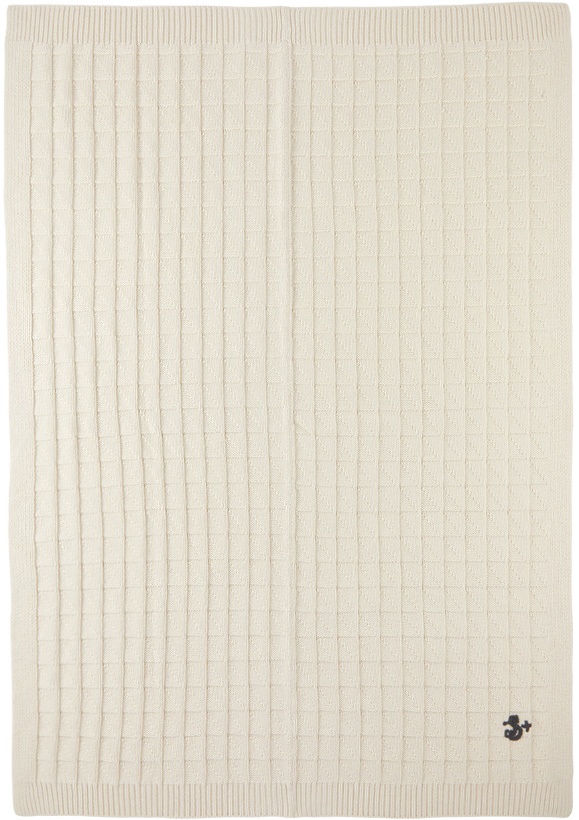 Photo: Jil Sander SSENSE Exclusive Off-White Chunky Mouline Textured Blanket