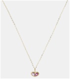 Stone and Strand 10kt gold pendant necklace with amethyst and topaz